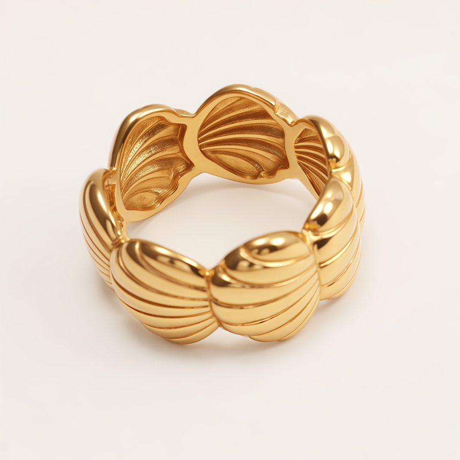 Shell-woven stainless steel women's ring | G005032J