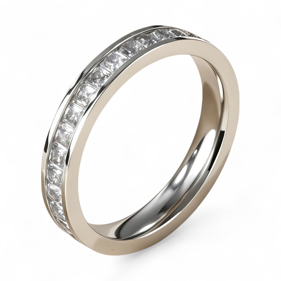 Stylish Full-Circle Diamond-Inlaid Stainless Steel Women's Ring丨4MMG-LVFS