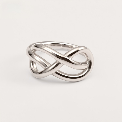 Unique Intertwined Knot Design Stainless Steel Ring for Women | G003801