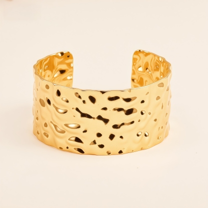 24K Stainless Steel Women's Cuff Bracelet Set Unique designs