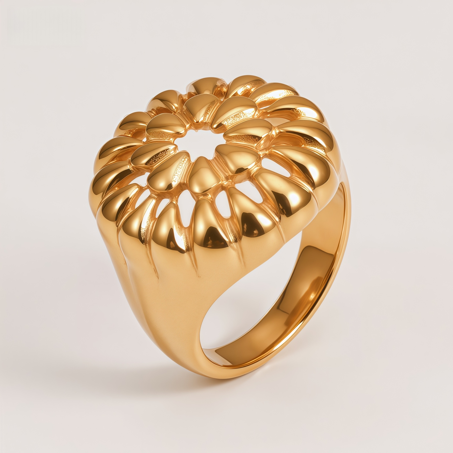 Elegant Flower Shaped Stainless Steel Ring Retro Chic Women Ring | ML089-JinBaoJewerly