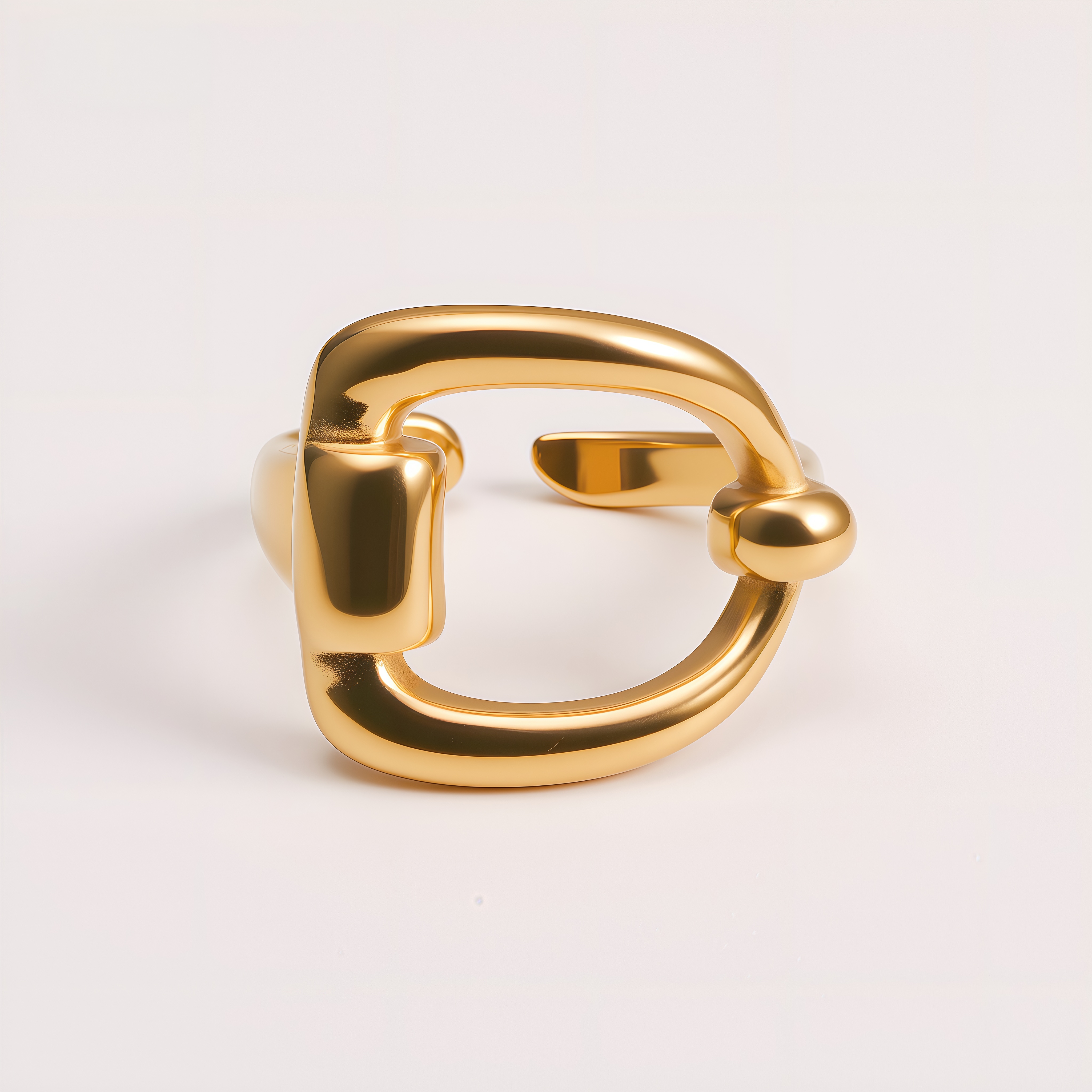 Elegant Buckle Style Ring Stainless Steel Minimalist Design Women Ring | N001334