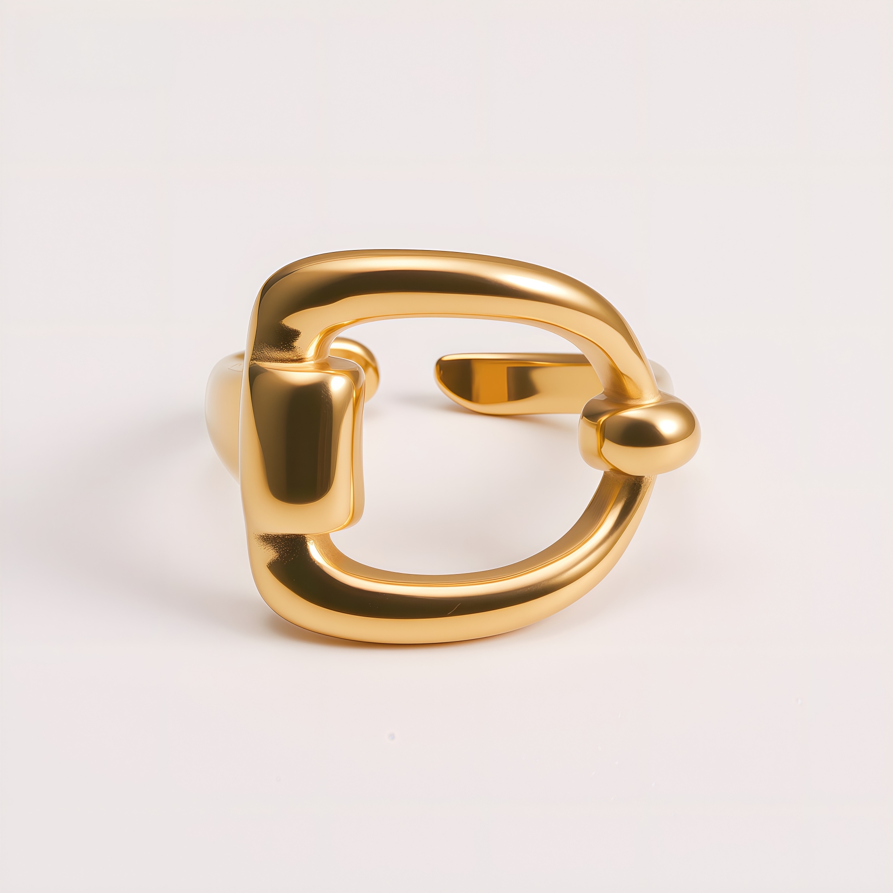 Elegant Buckle Style Ring Stainless Steel Minimalist Design Women Ring | N001334