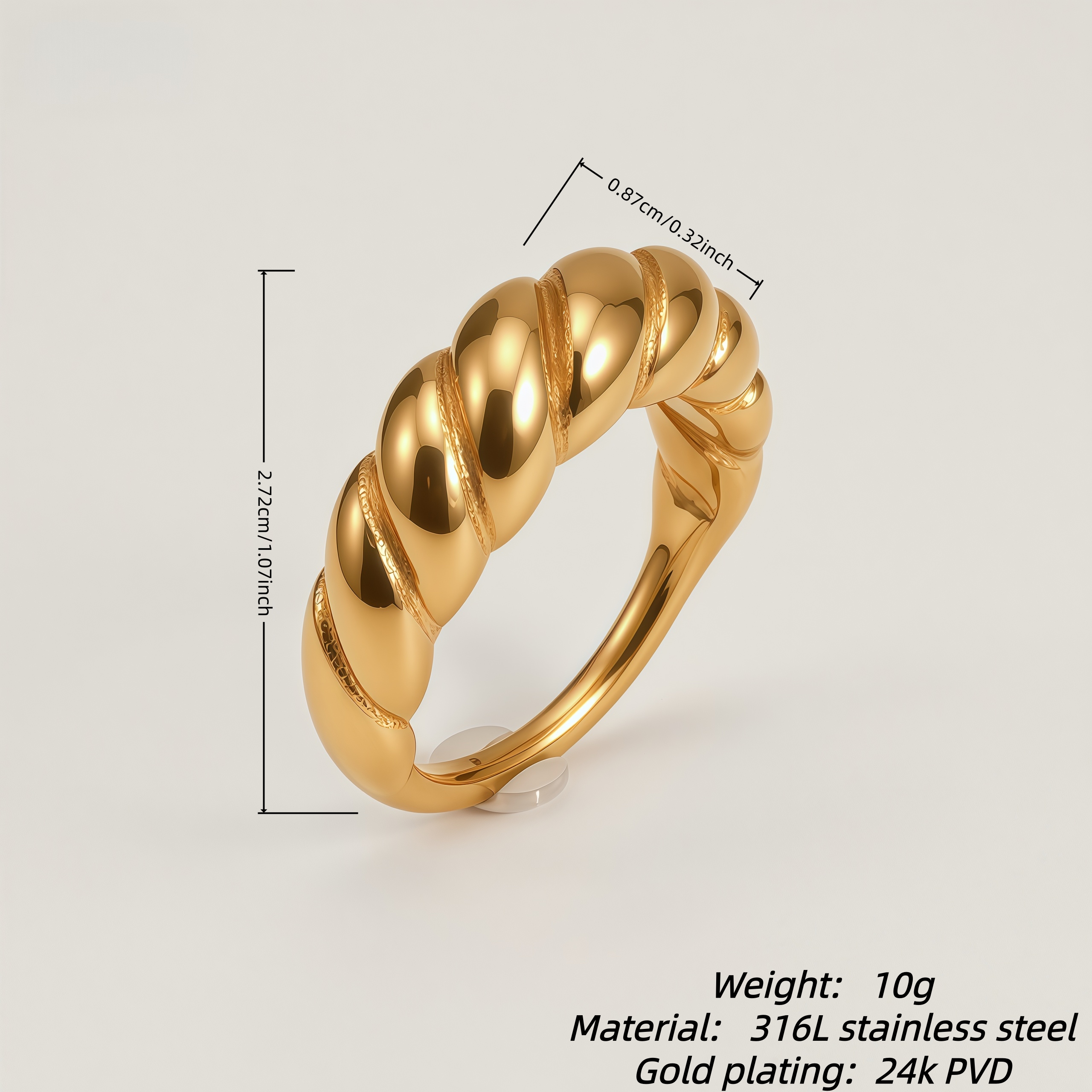 Twist Stainless Steel Ring Classic Fashion for Women | N0080