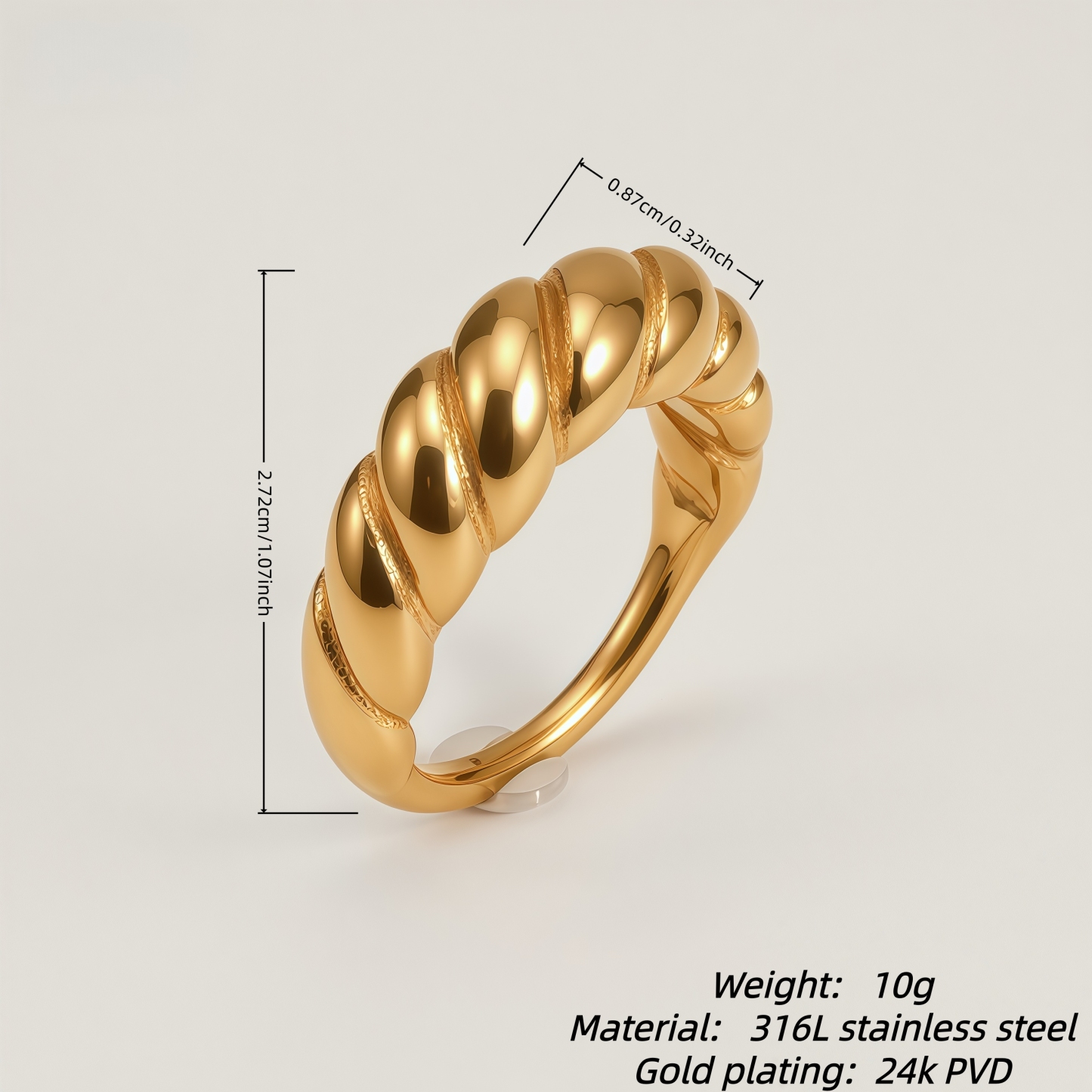 Twist Stainless Steel Ring Classic Fashion for Women | N0080