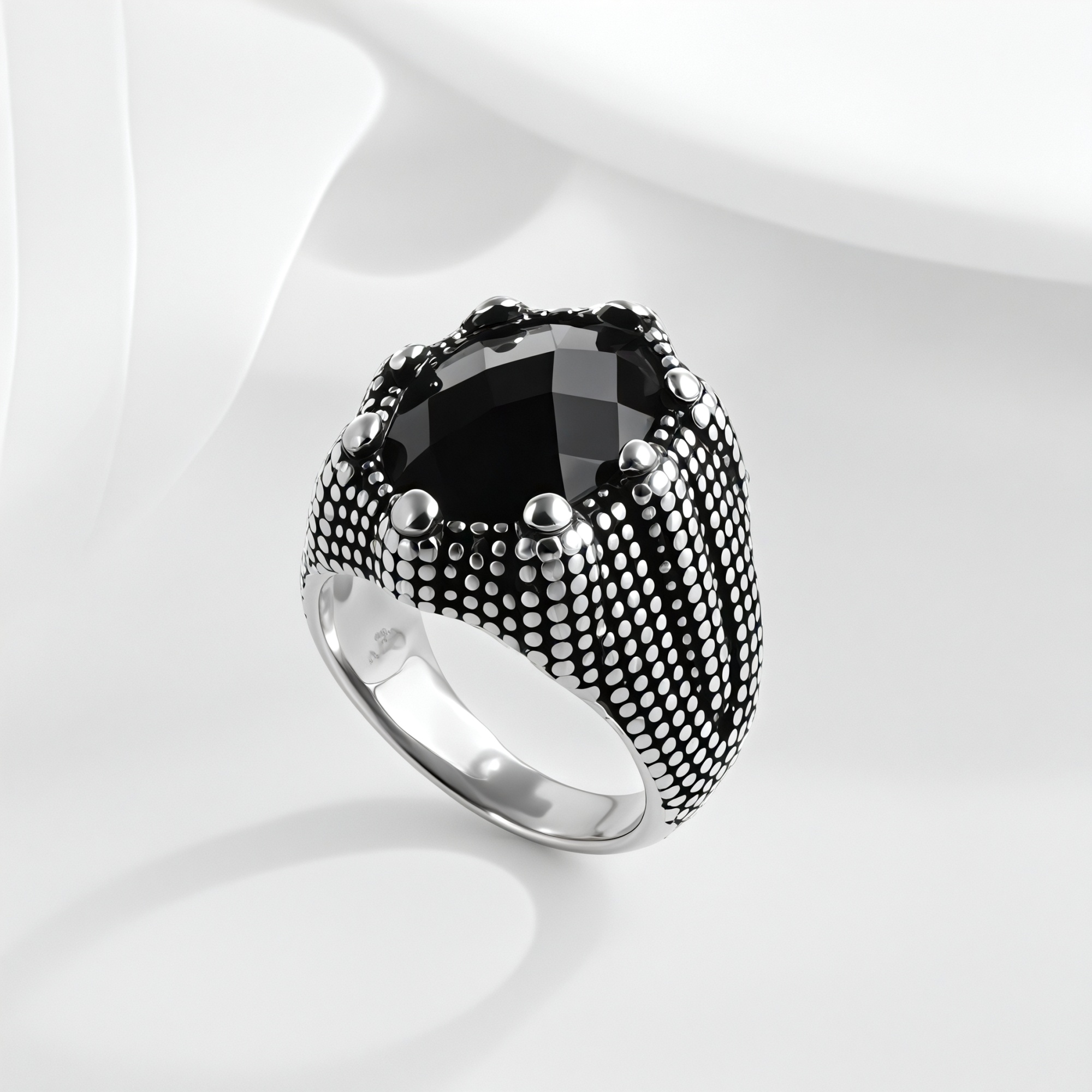 Bold Gemstone Inlay Stainless Steel Retro Ring for Men | BL459-JinBaoJewerly