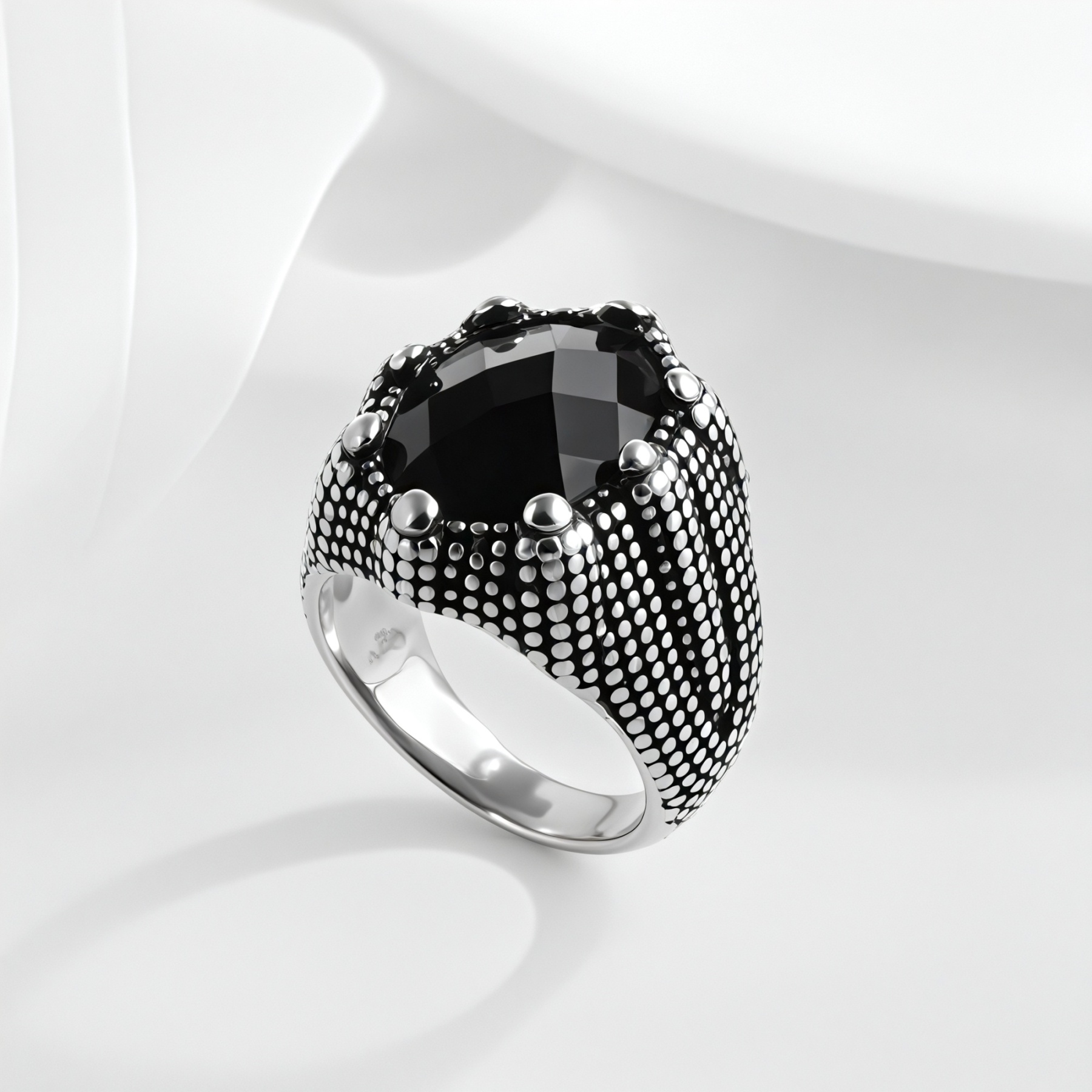 Bold Gemstone Inlay Stainless Steel Retro Ring for Men | BL459-JinBaoJewerly