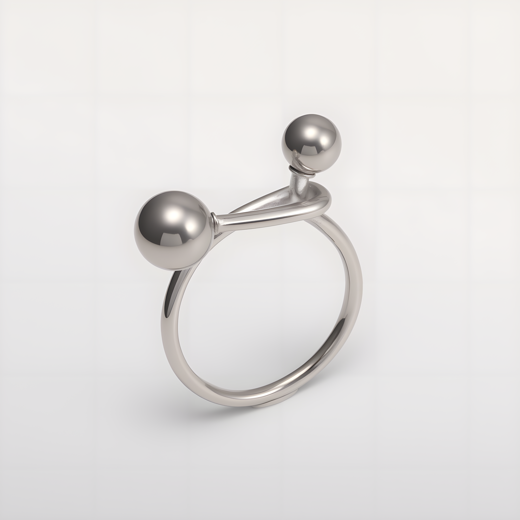 Creative Double Ball Ring Ladies Stainless Steel Ring丨G003607-JinBaoJewerly