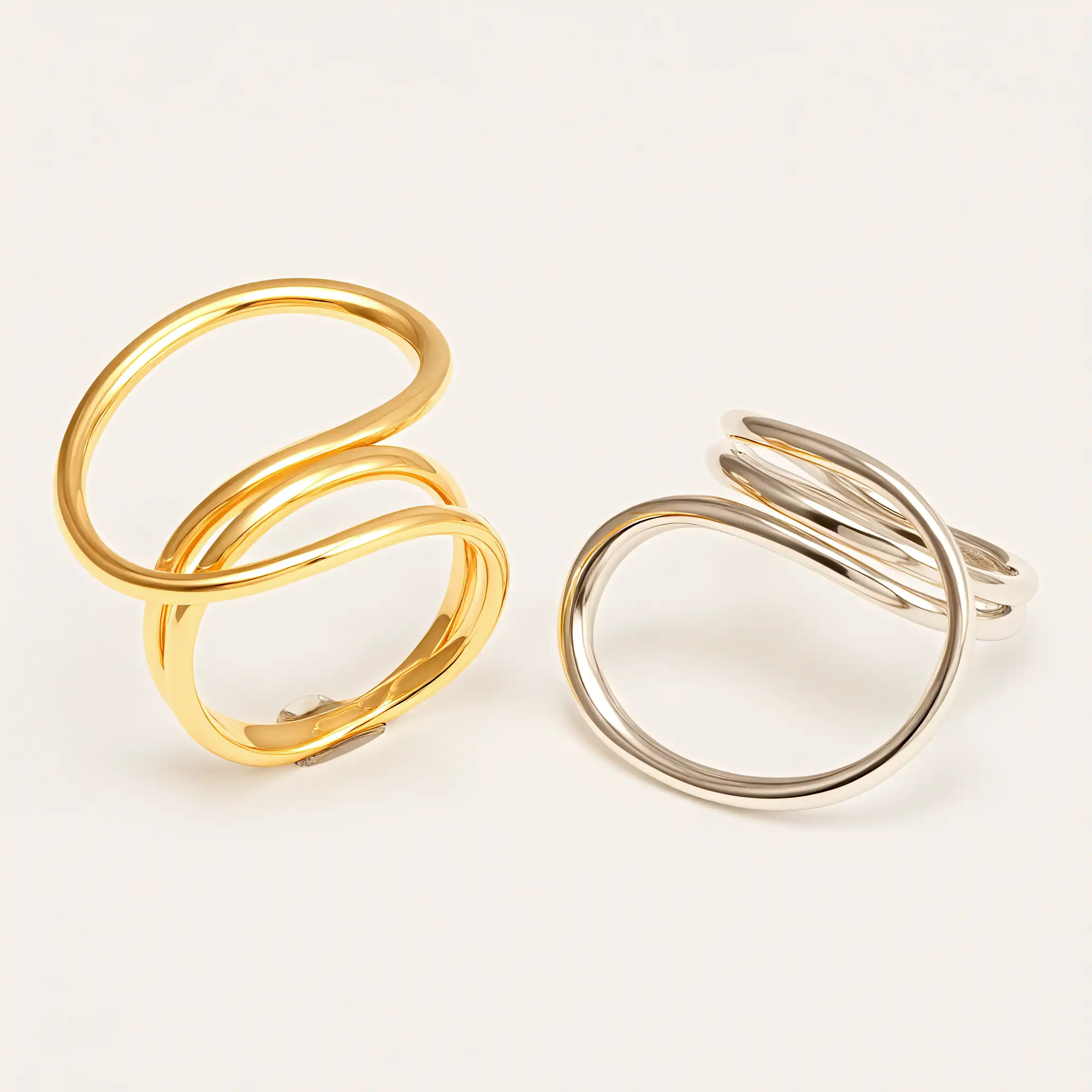 Modern Style Twisted Band Stainless Steel Women's Ring丨G004992-JinBaoJewerly