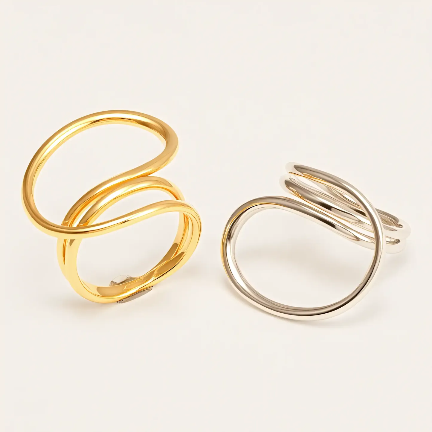 Modern Style Twisted Band Stainless Steel Women's Ring丨G004992-JinBaoJewerly