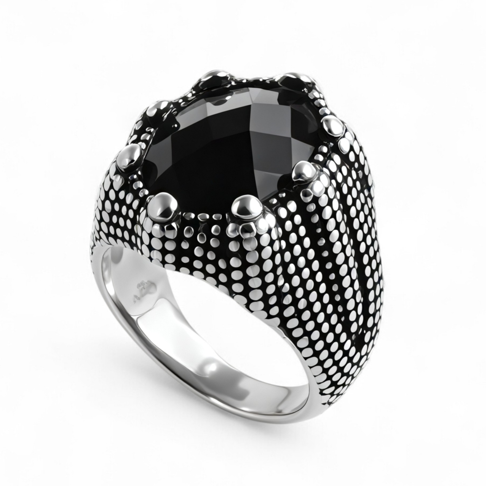 Bold Gemstone Inlay Stainless Steel Retro Ring for Men | BL459-JinBaoJewerly