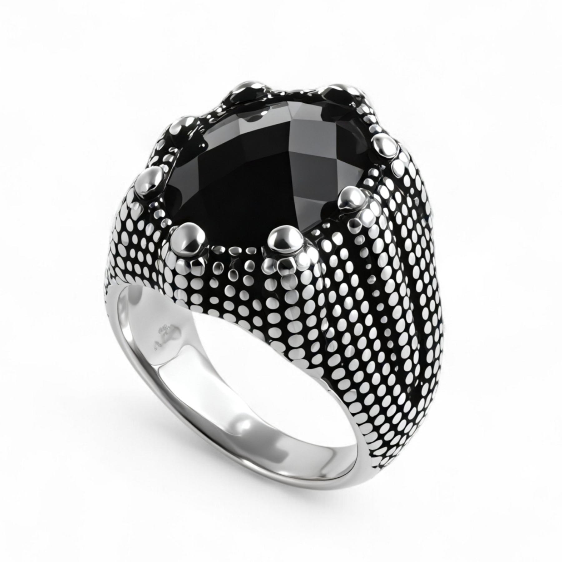 Bold Gemstone Inlay Stainless Steel Retro Ring for Men | BL459-JinBaoJewerly