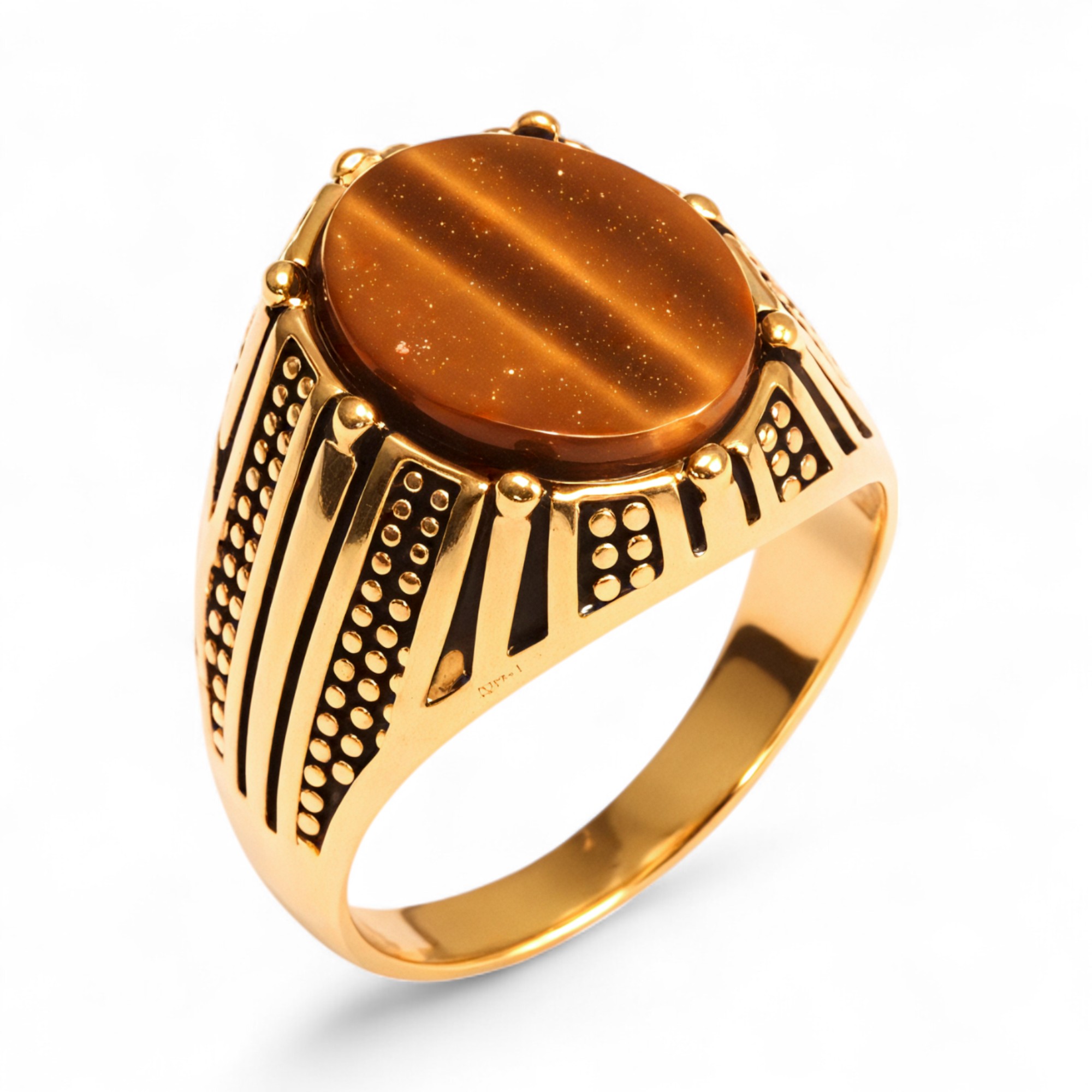 Vintage Style Assorted Stone Stainless Steel Men's Ring丨K00930J-JinBaoJewerly