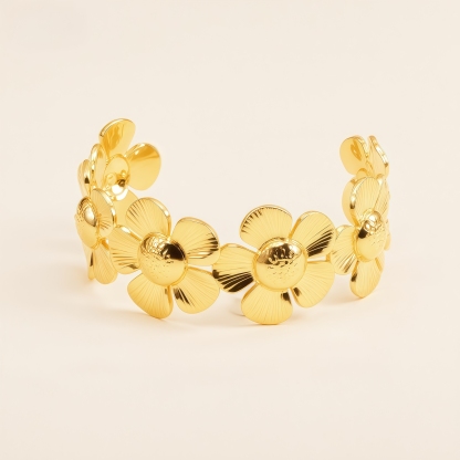 Luxury Flower Cuff Bracelet for Women