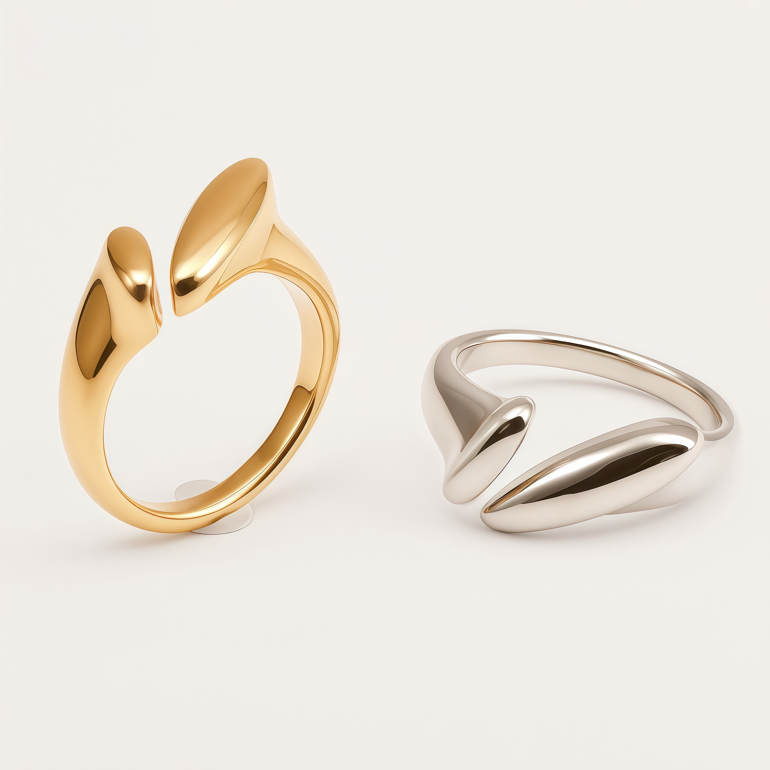 Modern Creative Stainless Steel Split Ring Women's Ring | N001047