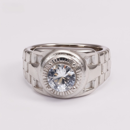 Men's Large Cubic Zirconia Mechanical Style Hip Hop Ring | DZ218