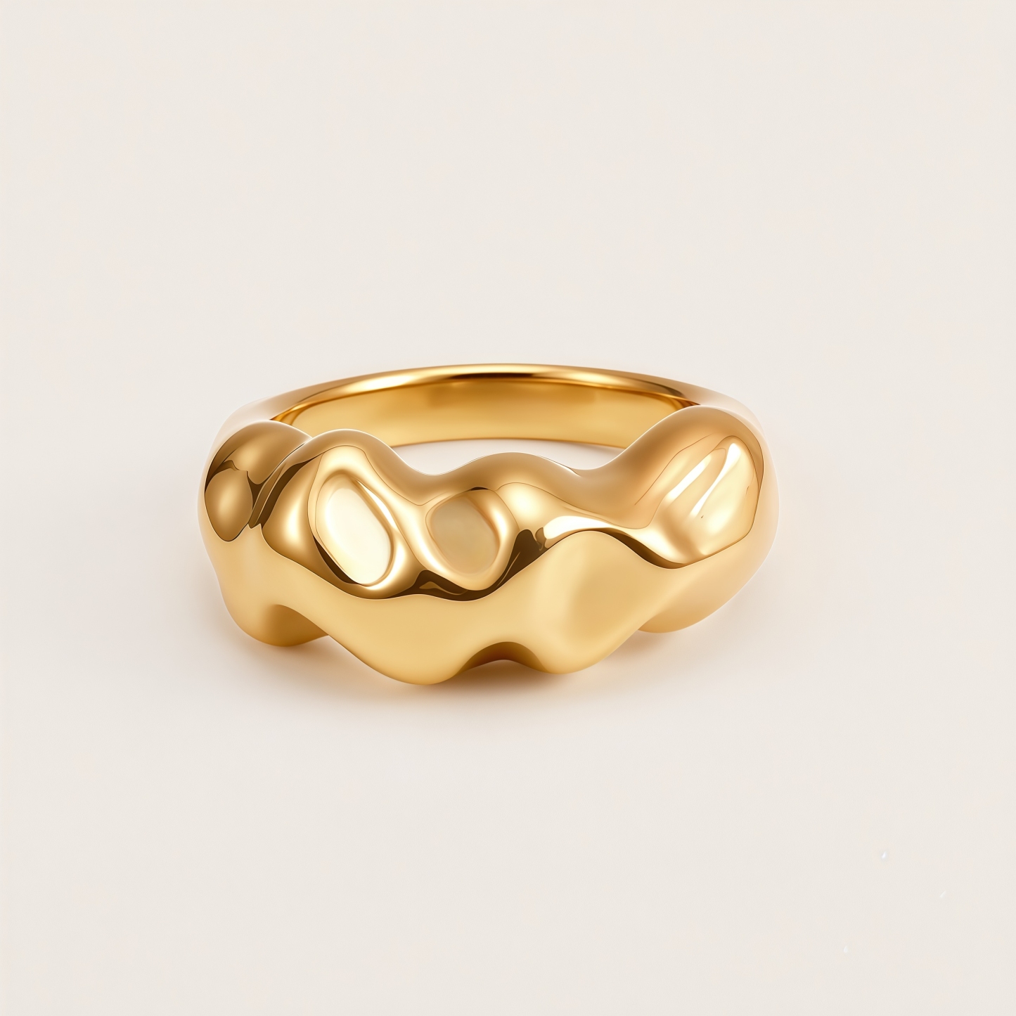 Minimalist Fashion Stainless Steel Irregular Textured Women's Ring | G004529