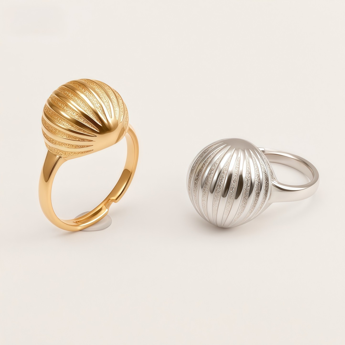 Fashion Engraved Shell Stainless Steel Ring | G003717