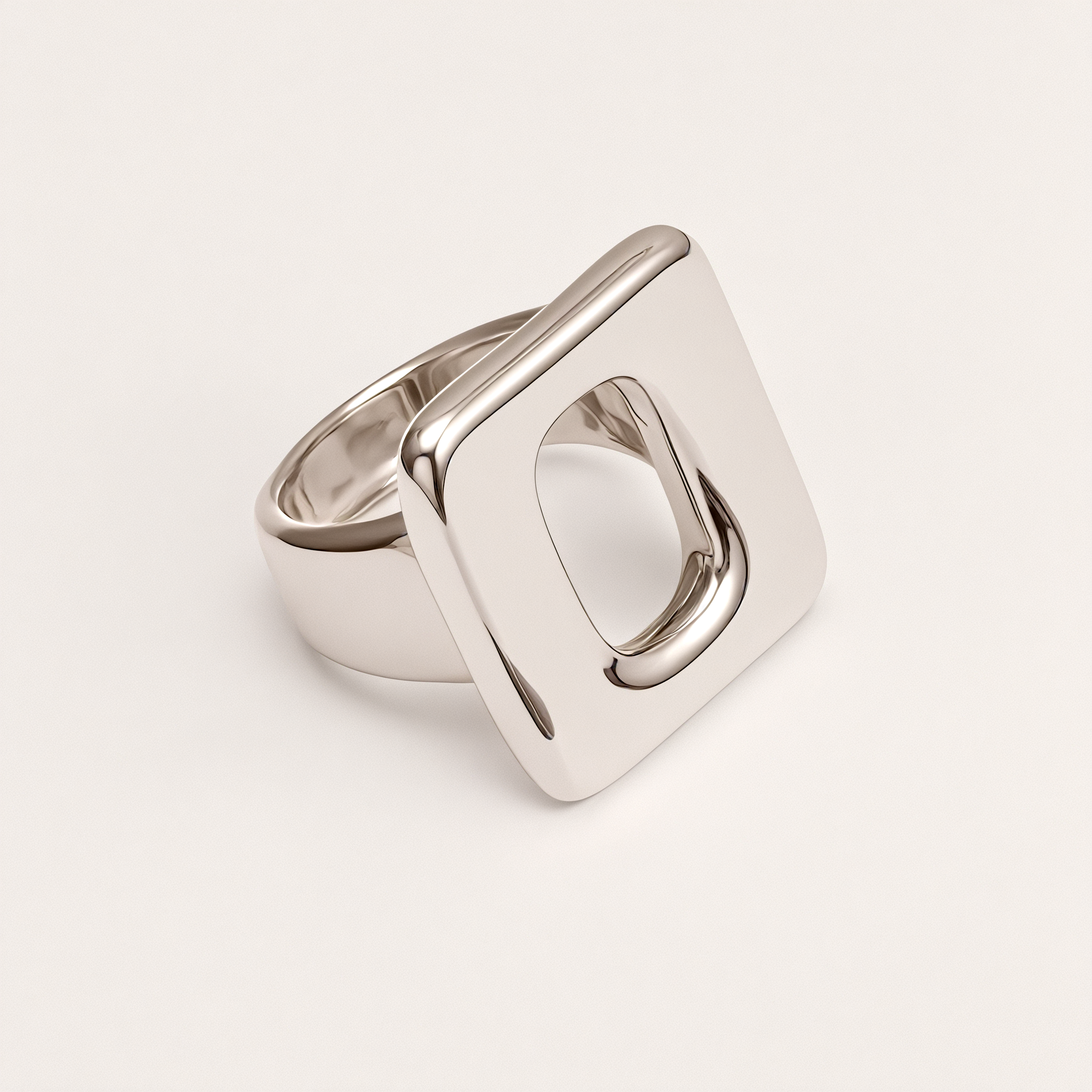 Stainless Steel Geometric Hollow-out Ring, Minimalist and Stylish, Adjustable, Unique Jewelry for Women | G004132-JinBaoJewerly