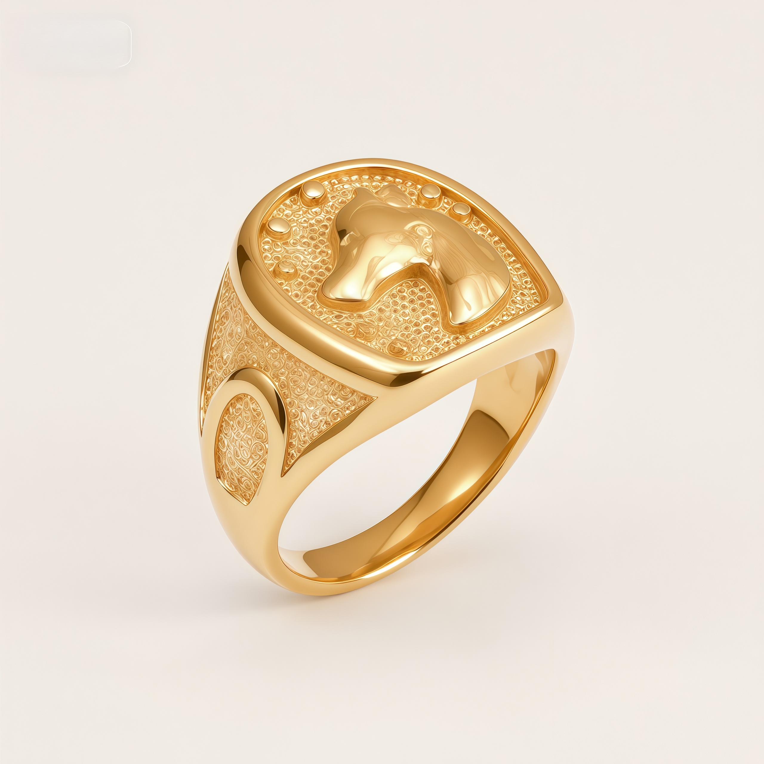 Vintage Embossed Horse Head Ring for Men | G002848