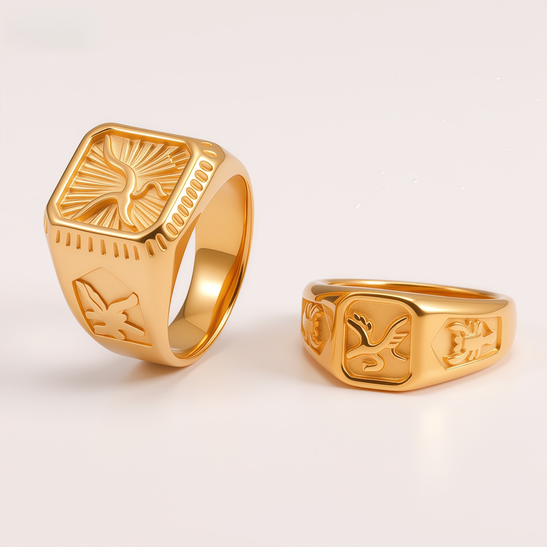 Simple Retro Eagle Seal Men's Ring | DZ314