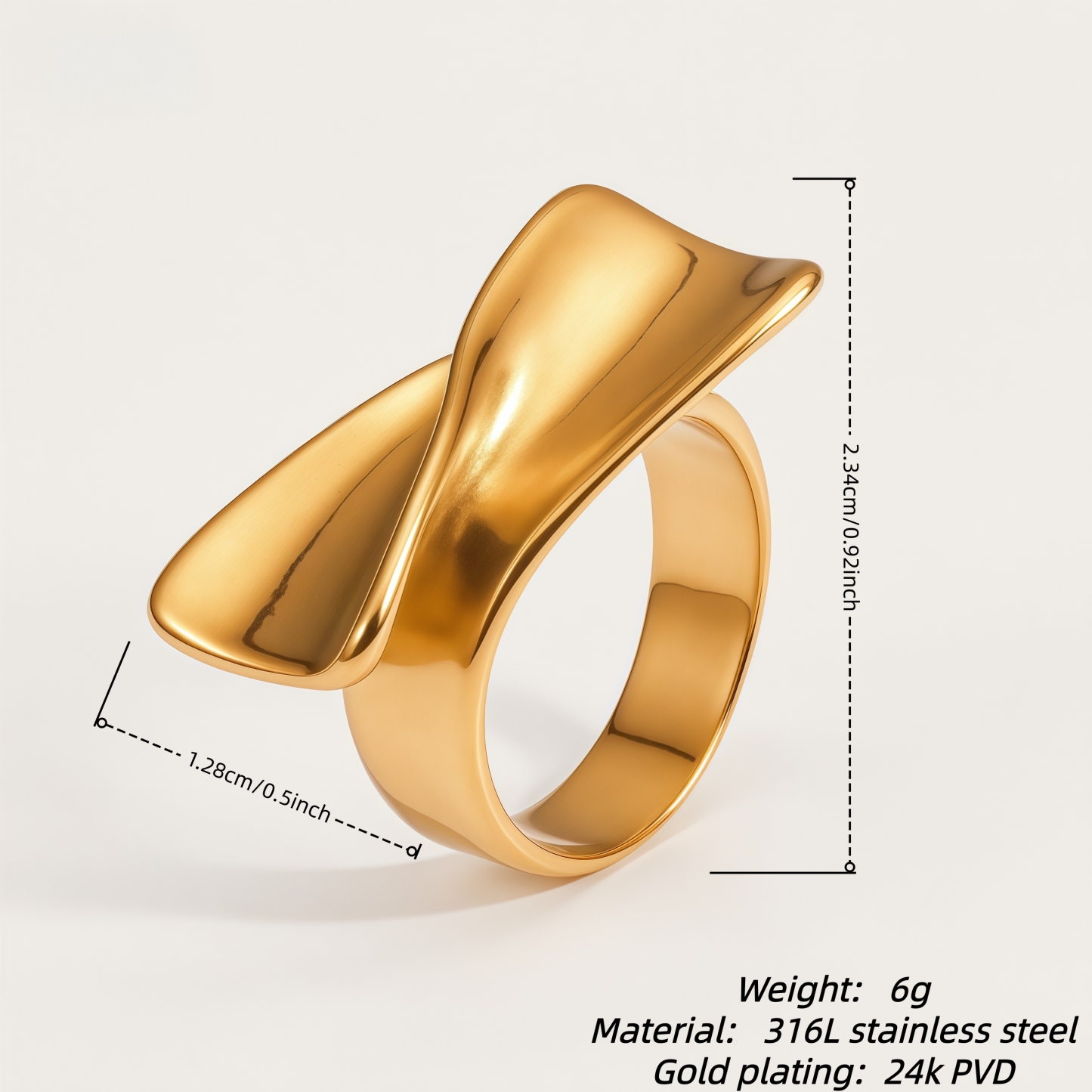 Sleek Minimalist Stainless Steel Twist Ring Classic Fashion for Women | G004493