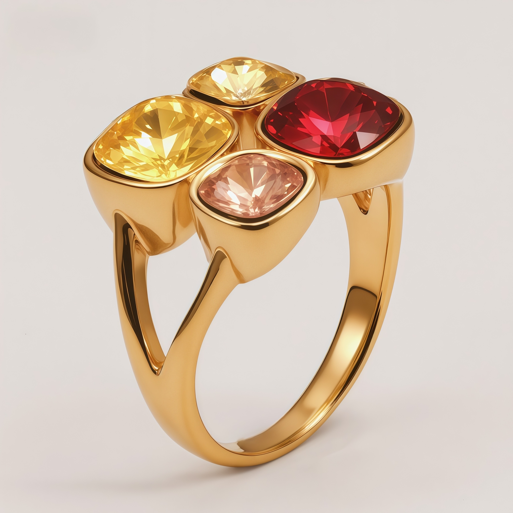Multi-Color Gemstone Cluster Fashion Women's Ring | K003394