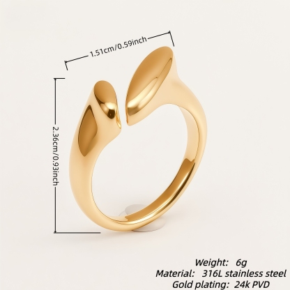 Modern Creative Stainless Steel Split Ring Women's Ring | N001047