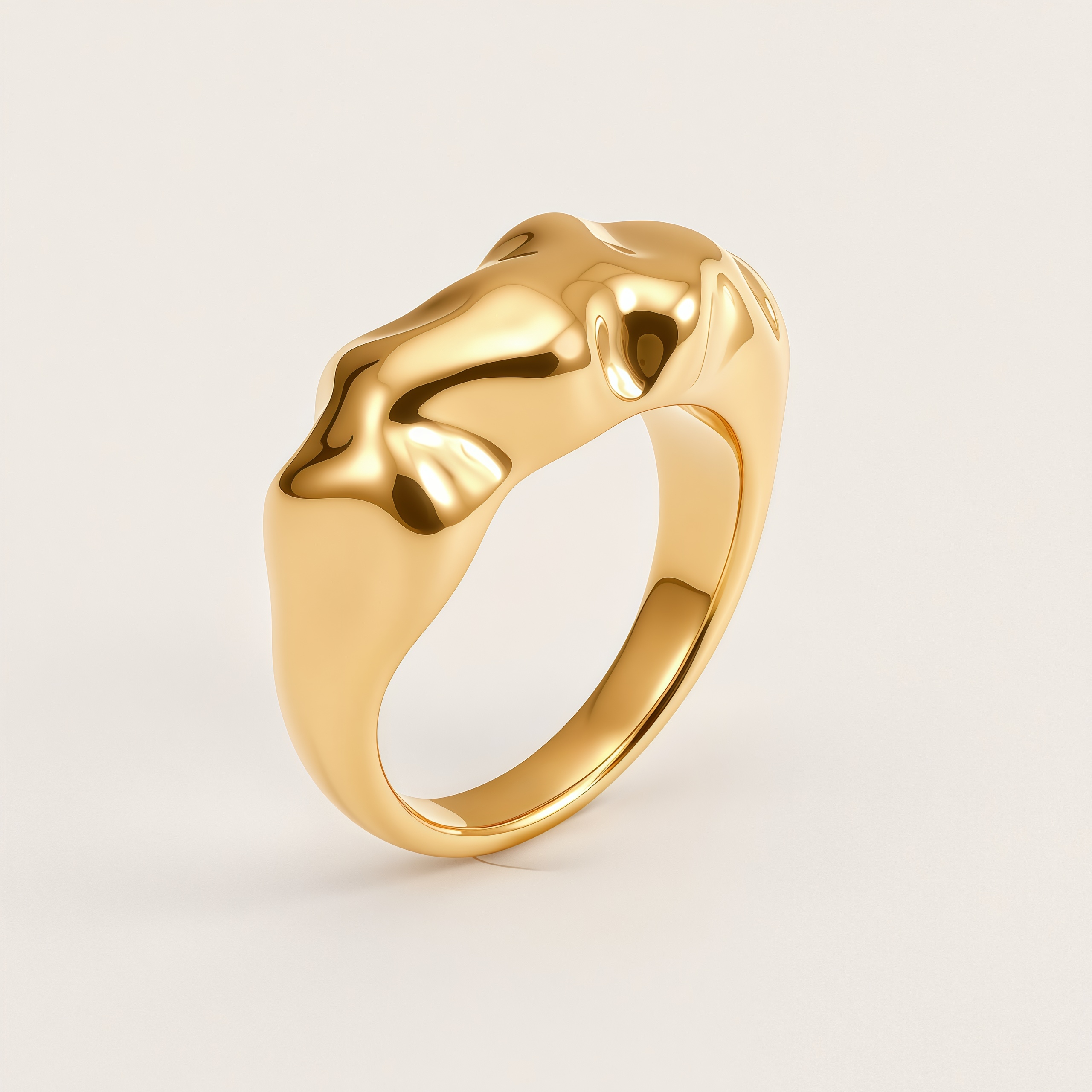 Minimalist Fashion Stainless Steel Irregular Textured Women's Ring | G004529