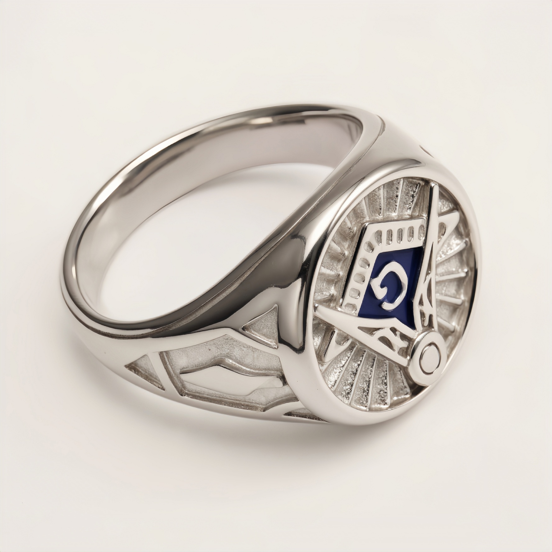 Stainless Steel Masonic Symbol Ring - Retro Cultural Trendy Ring | DZ1657-JinBaoJewerly