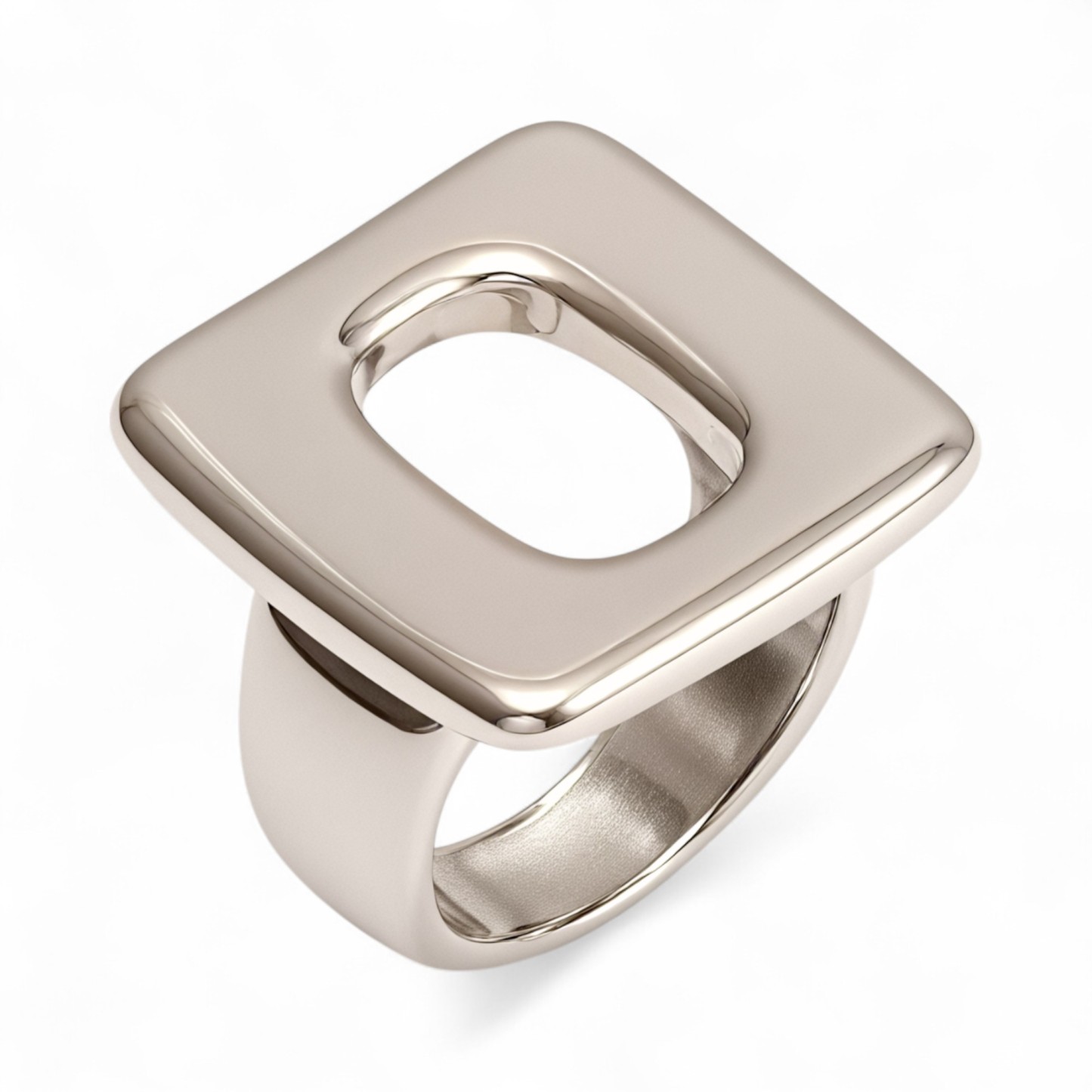 Stainless Steel Geometric Hollow-out Ring, Minimalist and Stylish, Adjustable, Unique Jewelry for Women | G004132-JinBaoJewerly