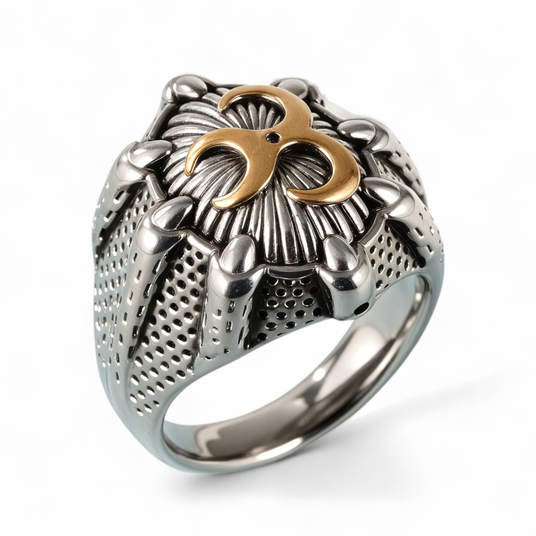 Retro Punk Domineering Dragon Claw Stainless Steel Men's Ring丨G001173-JinBaoJewerly