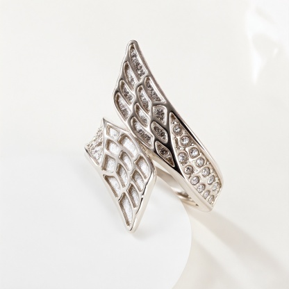 Creative Wing Diamond Unisex Stainless Steel Waterproof Ring丨K07154-JinBaoJewerly