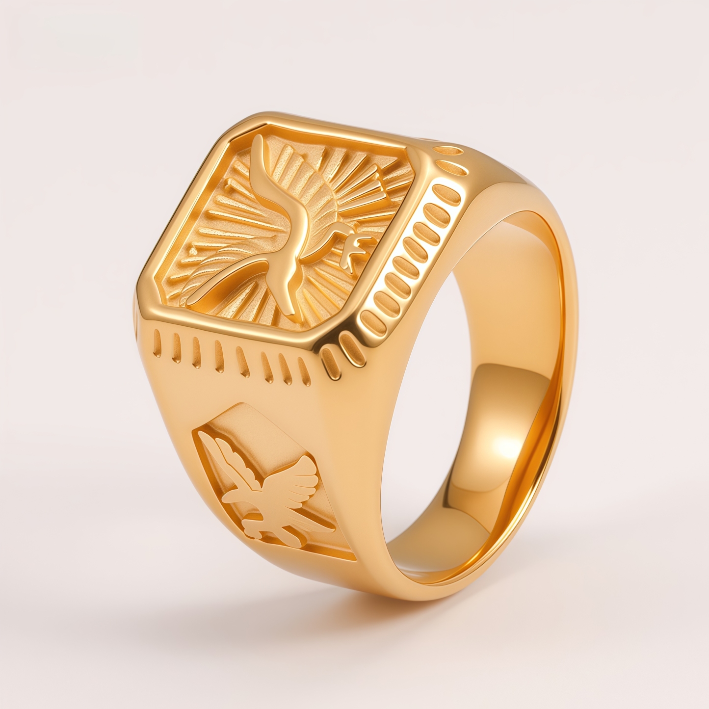 Simple Retro Eagle Seal Men's Ring | DZ314