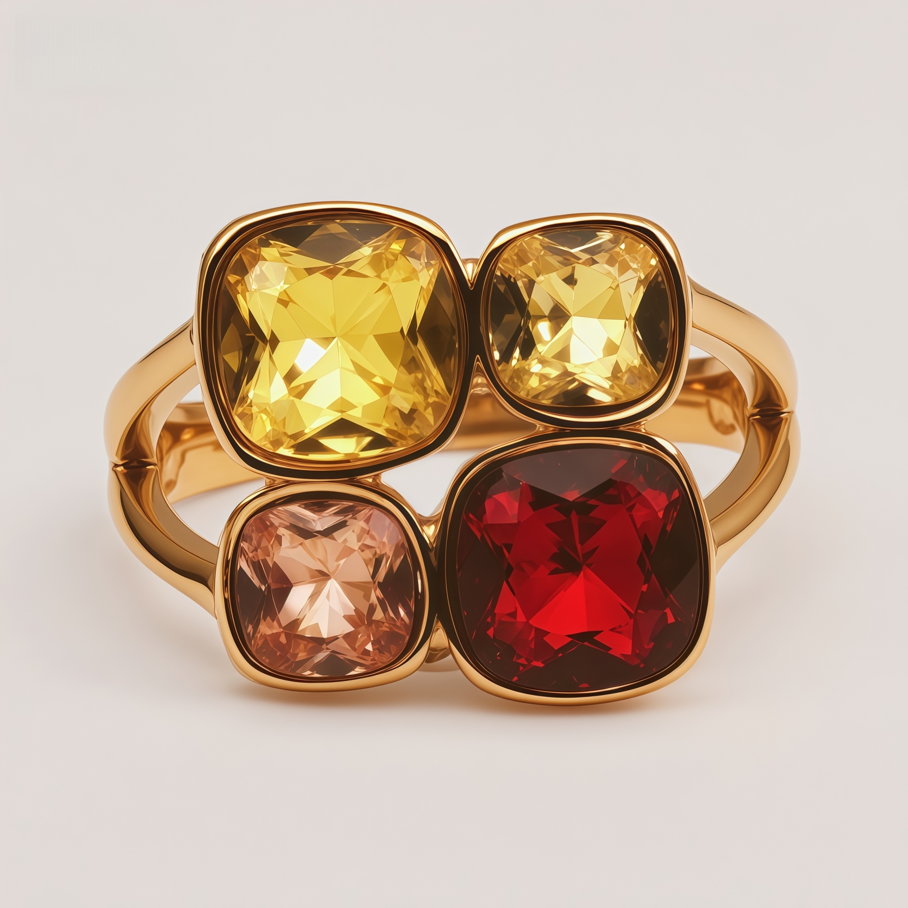 Multi-Color Gemstone Cluster Fashion Women's Ring | K003394
