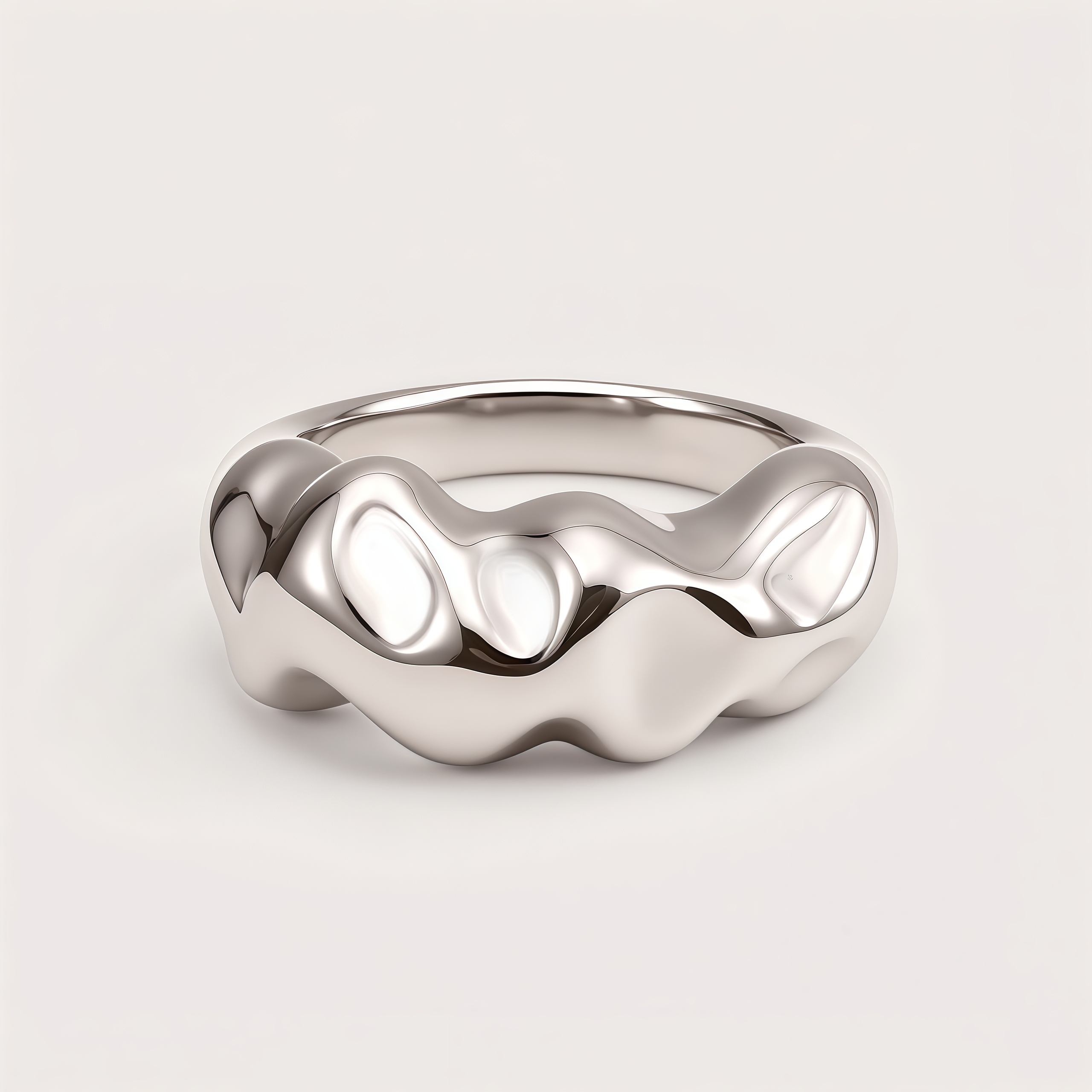 Minimalist Fashion Stainless Steel Irregular Textured Women's Ring | G004529