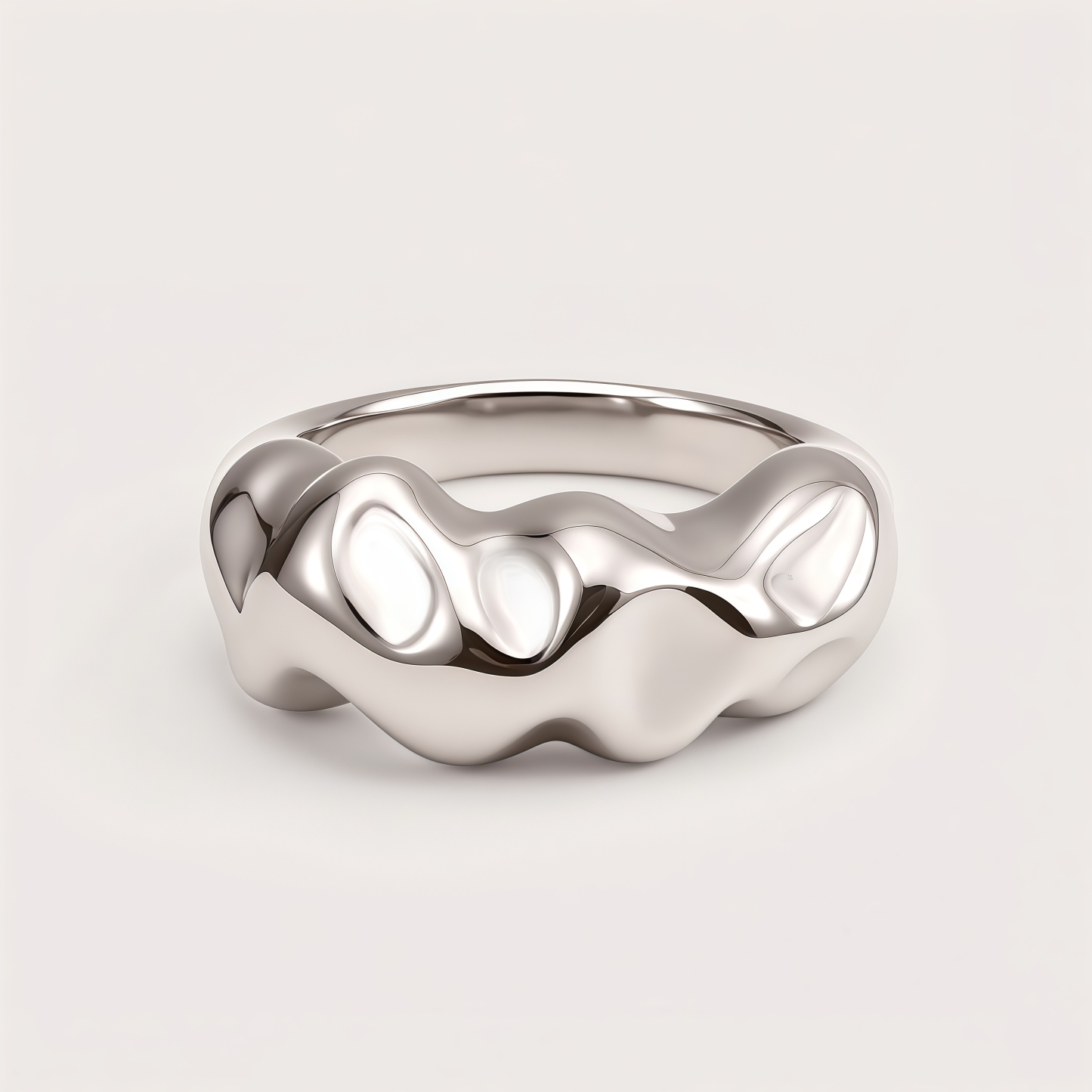 Minimalist Fashion Stainless Steel Irregular Textured Women's Ring | G004529