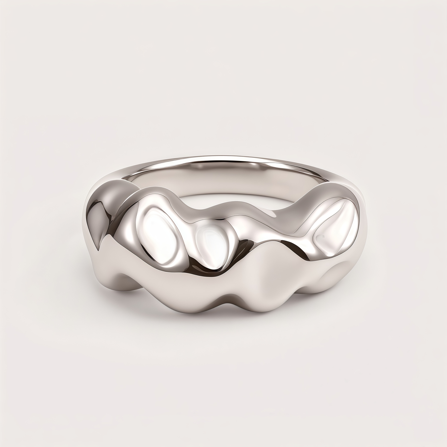 Minimalist Fashion Stainless Steel Irregular Textured Women's Ring | G004529