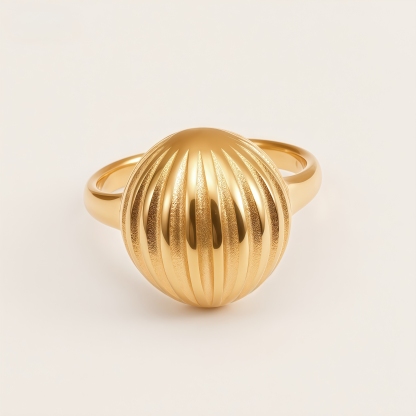 Fashion Engraved Shell Stainless Steel Ring | G003717