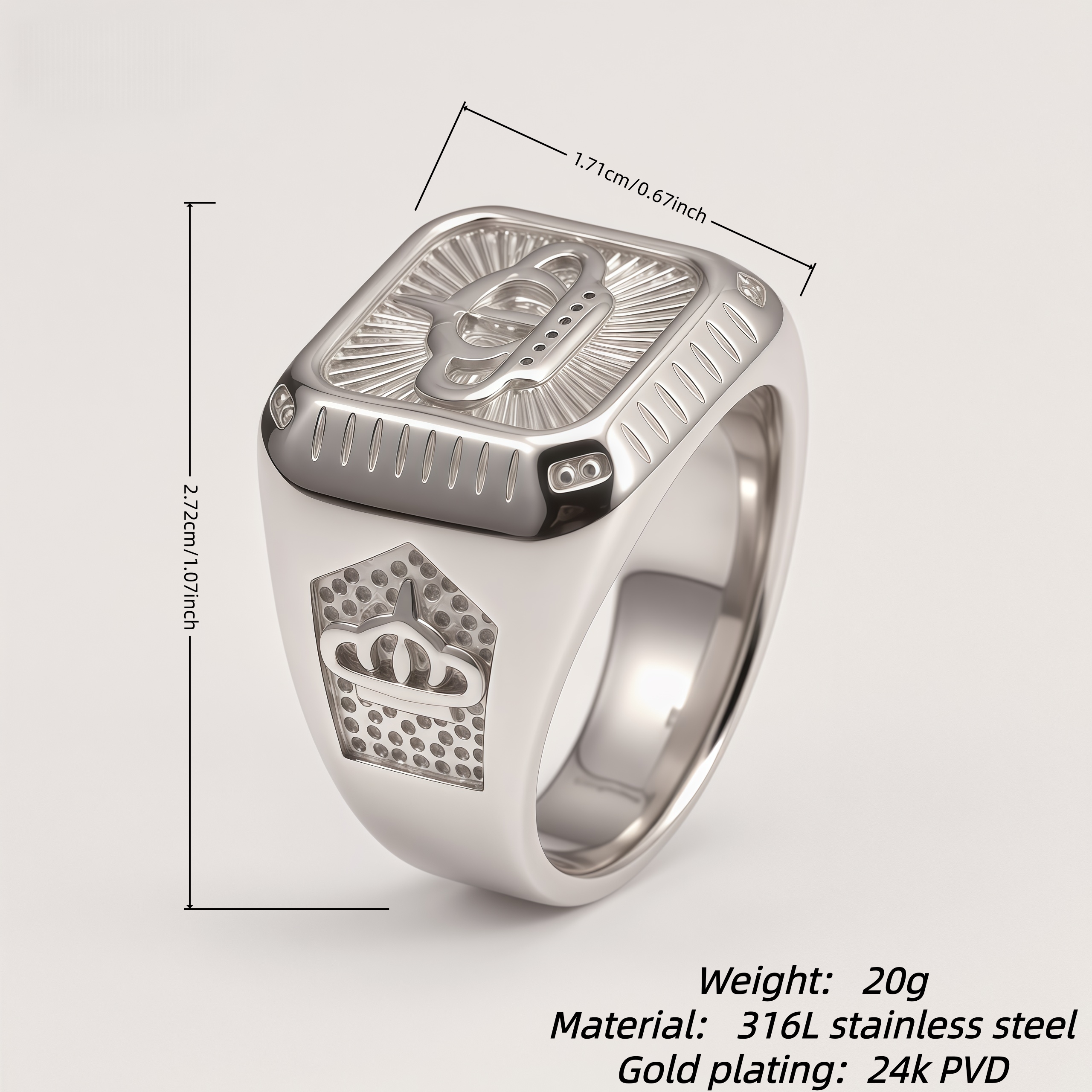 Hypoallergenic 316L Stainless Steel Ring for Men | DZ264