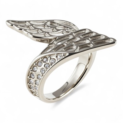 Creative Wing Diamond Unisex Stainless Steel Waterproof Ring丨K07154-JinBaoJewerly