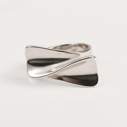 Sleek Minimalist Stainless Steel Twist Ring Classic Fashion for Women | G004493