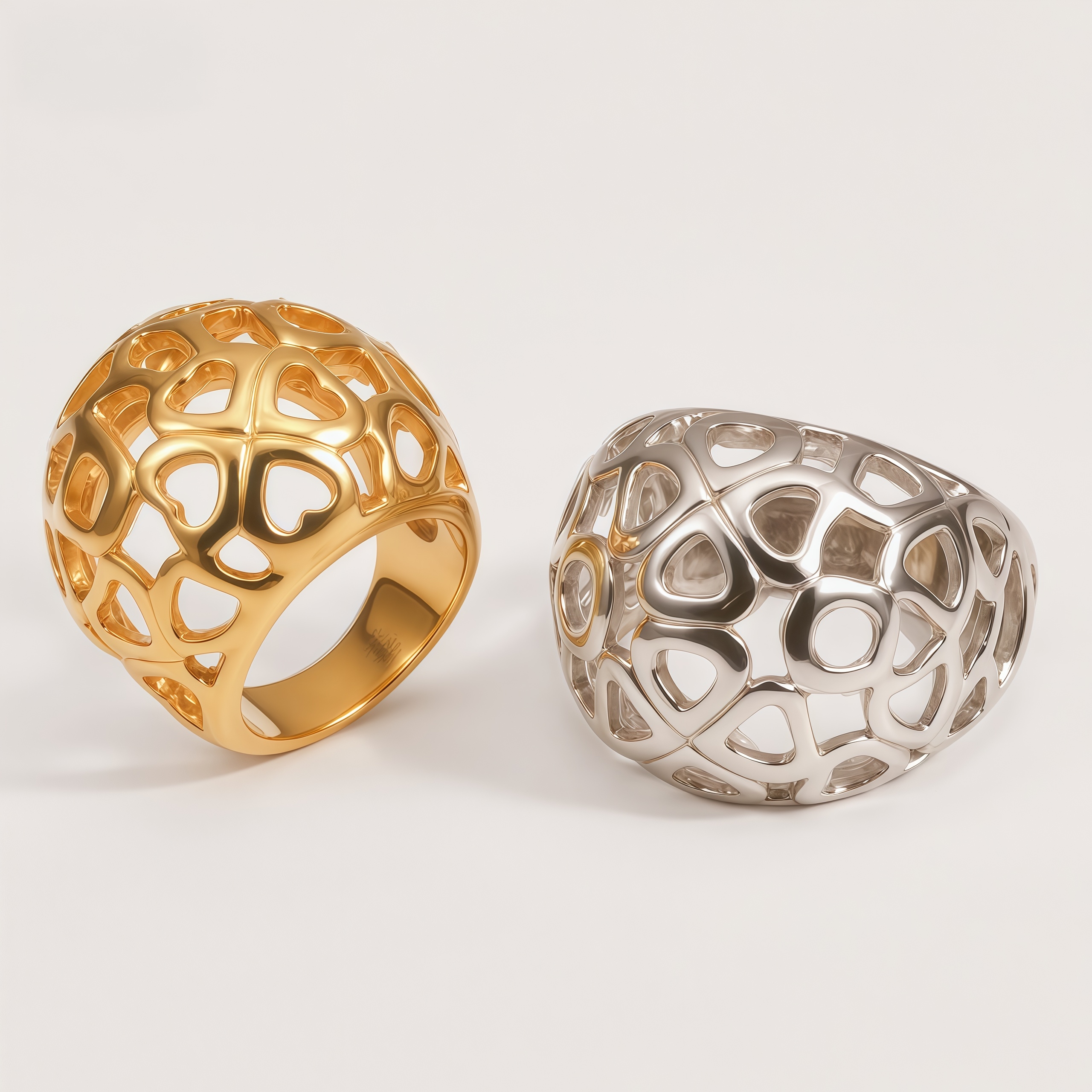 Elegant Heart Shaped Openwork Ring for Women | G00348T