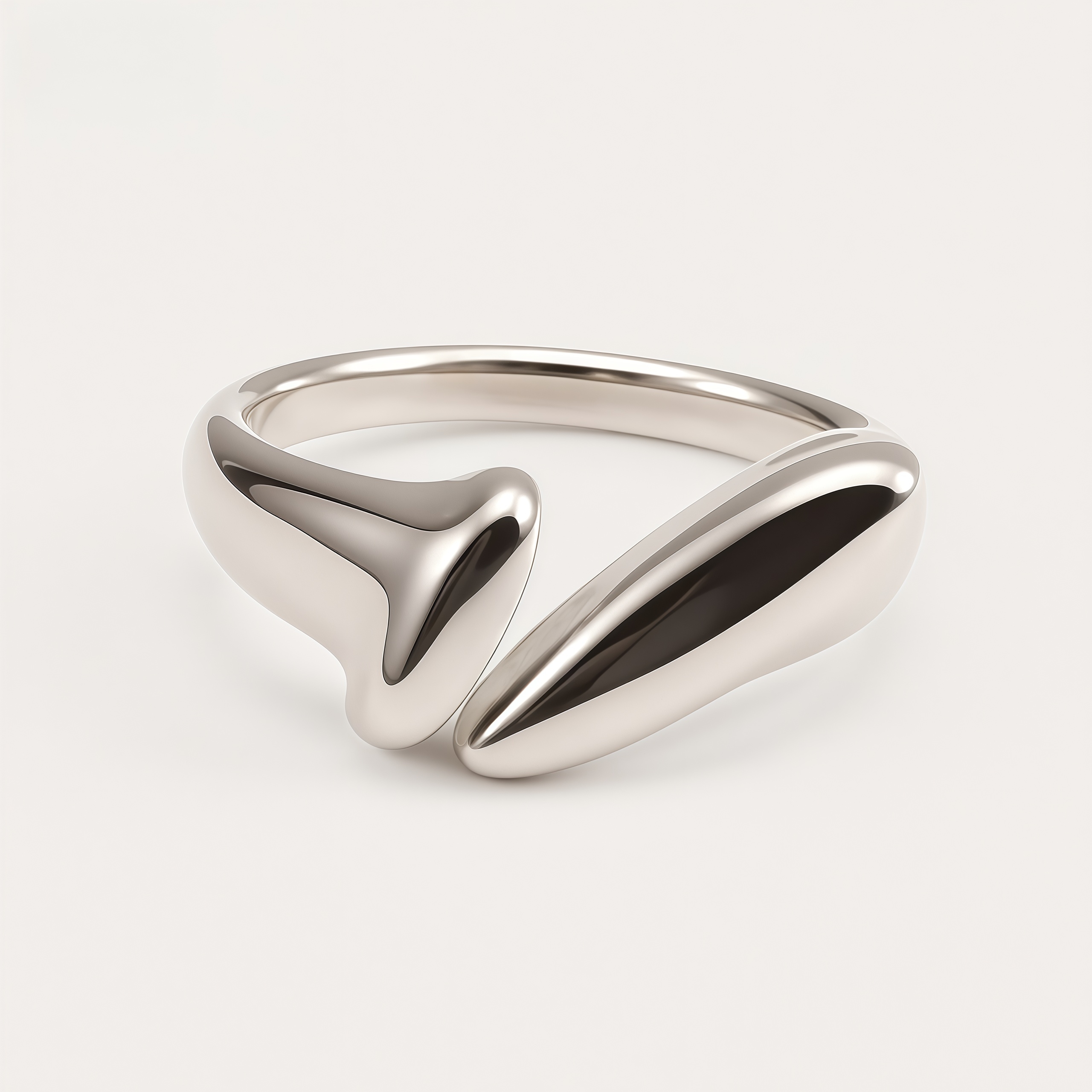 Modern Creative Stainless Steel Split Ring Women's Ring | N001047