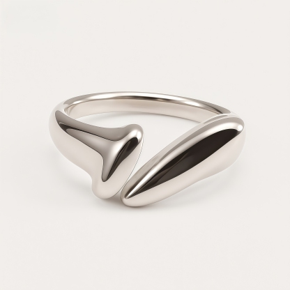 Modern Creative Stainless Steel Split Ring Women's Ring | N001047