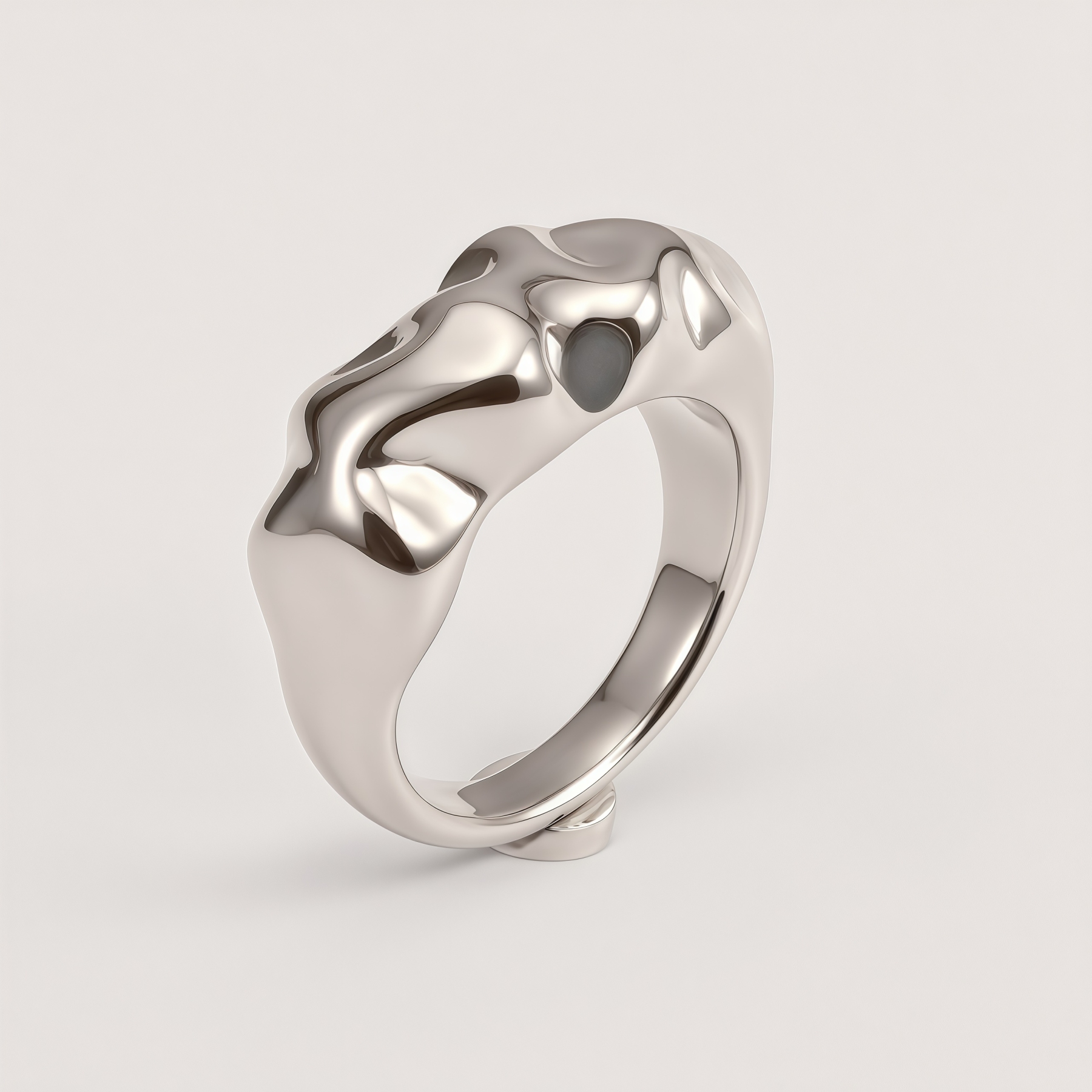 Minimalist Fashion Stainless Steel Irregular Textured Women's Ring | G004529