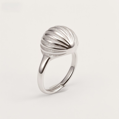 Fashion Engraved Shell Stainless Steel Ring | G003717