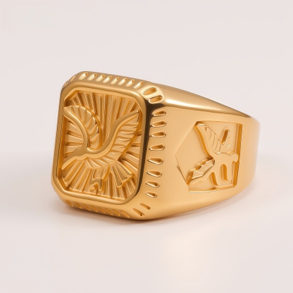 Simple Retro Eagle Seal Men's Ring | DZ314