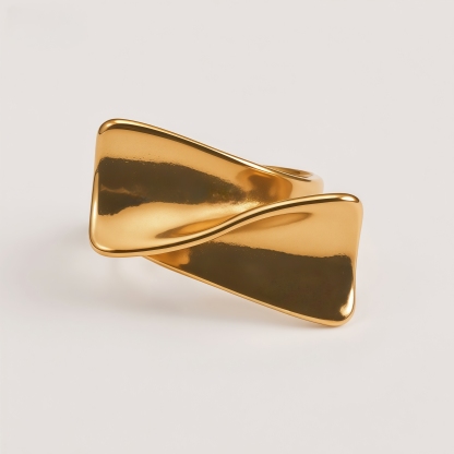 Sleek Minimalist Stainless Steel Twist Ring Classic Fashion for Women | G004493