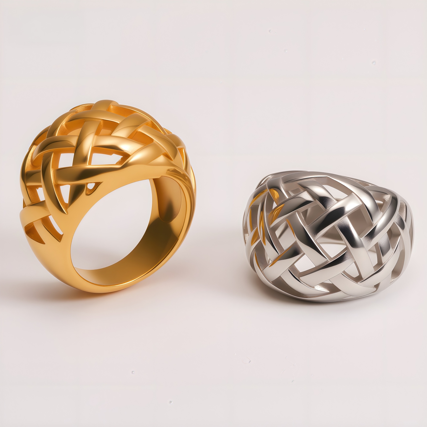 Chic Stainless Steel Woven Texture Ring for Women | ML058